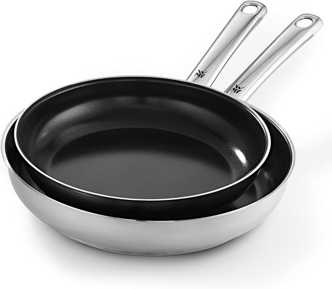 Amazon De Wmf Transtherm Pfannenset 2 Tlg 24 Und 28 Cm Pfanne Induktion Pfannen Mit Keramik Antihaftbeschichtung Edelstahl Bratpfannen Inkl 3 Pfannenschoner Aus Filz
