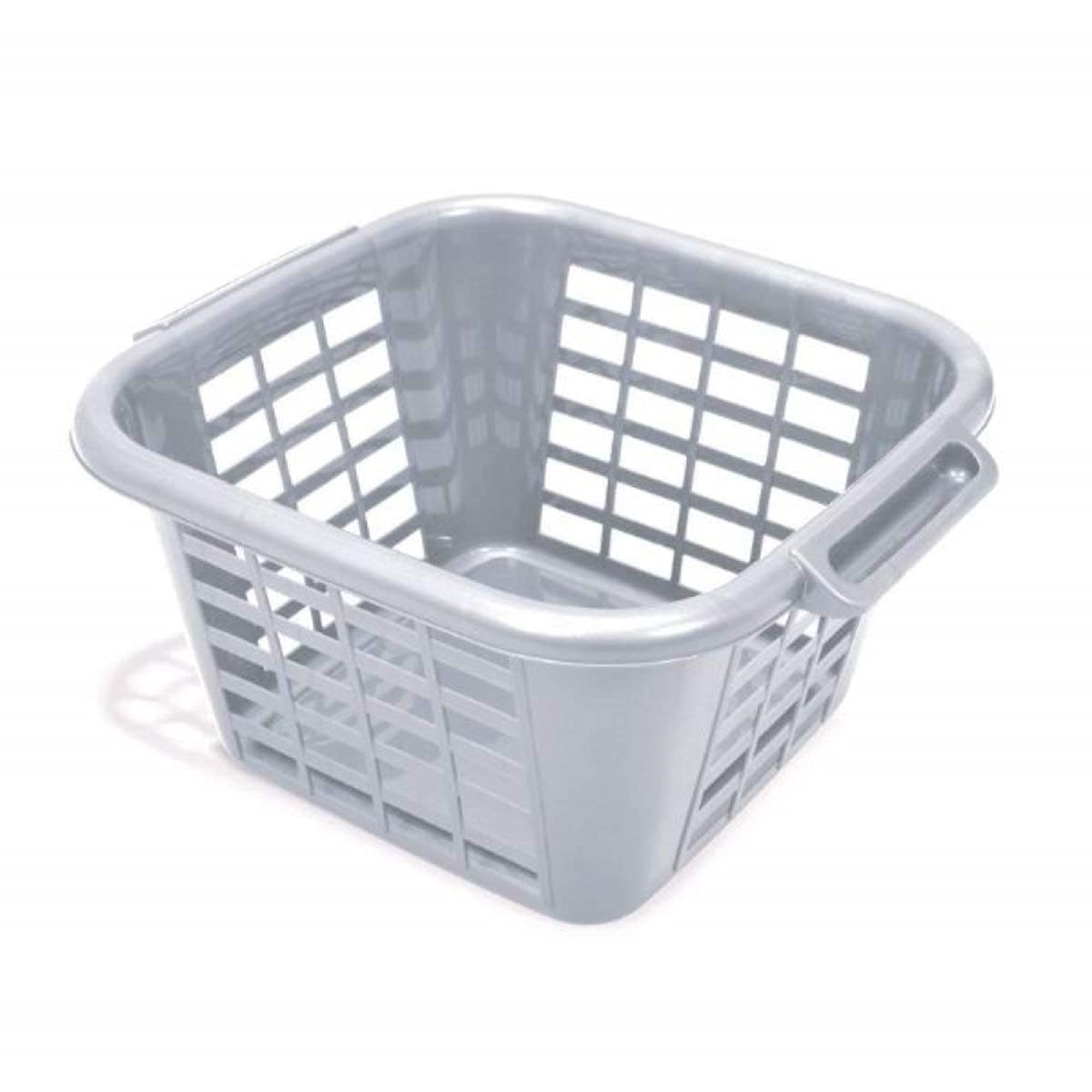 Addis 518464 Eco 100% Recycled Plastic Square Laundry Clothes Washing Basket, 25 Litre, Light Grey
