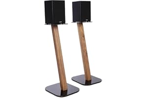 EXIMUS One Pair Fixed Height Universal Speaker Floor Stands - Oak - 610 Series