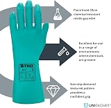 Nitrex 613 Chemical Resistant Safety Gloves, 10 Pairs, Size 6, Nitrile Gauntlet view 3
