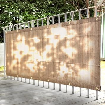 Amazon シェードオーニングバルコニー モカ180cm 80cm ベランダ手すり用 バルコニー用日よけ目隠し布 Diy 工具 ガーデン