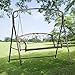 Yaheetech Iron Porch Swing Hanging Bench Chair Patio Bench Outdoor Swing Glider Chair Outdoor Funiture Fleur-De-Lis Design