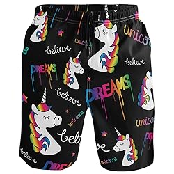 visesunny Unicorn Dream Pattern Summer Men's Swim