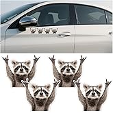 LKAHG 4PCS Car Rockstar Raccoon Sticker, Funny Cute Waterproof Racoon Pattern Decal for Vehicle Wall Window Bumper, Automotive Exterior Decor Accessories, Universal for SUV Sedan Truck