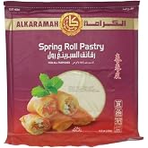 Alkaramah Spring Roll Pastry Sheets, 250g (8.8oz), 20 Count, GMO-Free &amp; Halal, Crispy Thin Dough for Frying and Baking