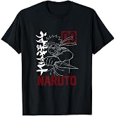 Naruto T-Shirt for Men - Anime Graphic with Kunai Kanji Design - Black, Short Sleeve, Size S