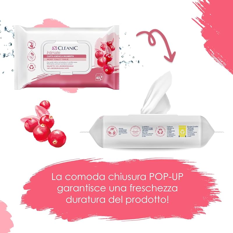 Intimate Usa e Getta – (40 Pezzi) Salvietta combinata – Rinfresca zona intima, estratto di mirtillo rosso e prebiotico – 40 Pezzi — foto 7 di 8