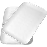 KX-WARE White Melamine Serving Trays (Set of 2) 17” x 12” | Large Reusable Rectangular Party Platters | Serve Appetizers, Fruit, Veggies, & Desserts | BPA-Free & Dishwasher Safe