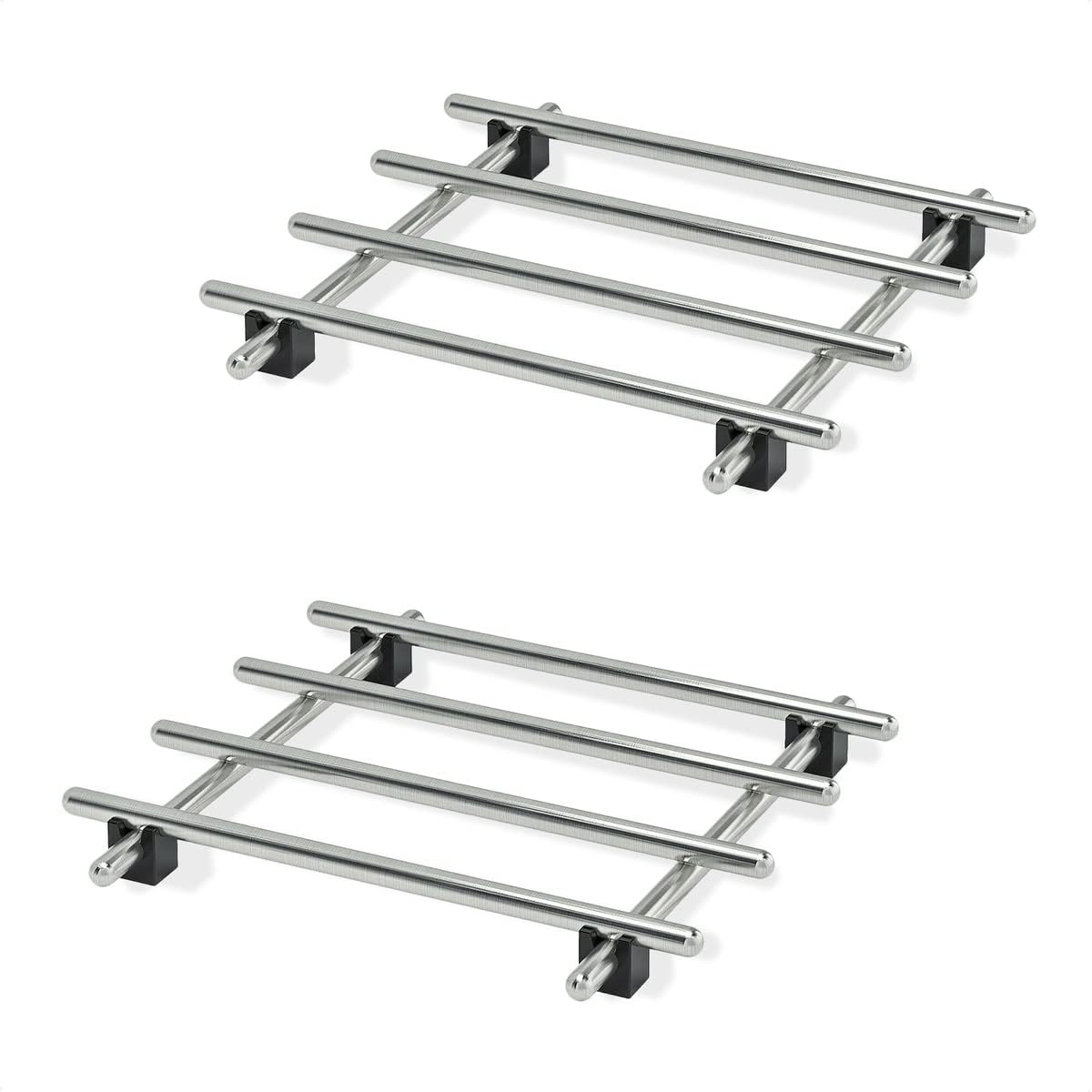 Photo 1 of 2 Pcs Metal Trivets for Easter Hot Dishes – Stainless Steel Trivet Set | 7" x 7", Heat & Rust-Resistant | Rubber Anti-Slip Feet for Countertops & Easter Tables | Protects Surfaces from Hot Pots & Pans