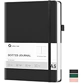 Lonely Oak Bullet Dotted Journal Notebook, A5 Hardcover Dotted Notebook for Women & Men, Dotted Journal 120GSM Acid-Free Pape