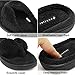 CIOR Fantiny Women's Cozy Memory Foam Spa Thong Flip Flops House Indoor Slippers Plush Gridding Velvet Lining Clog Style-U1MTW017-Black -40-41