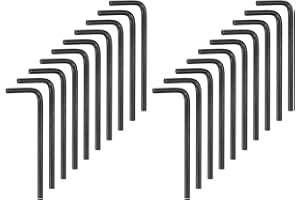 HARFINGTON 20pcs Hex Key Wrench 1/8" L-Shape Hexagon SAE Wrenches Chrome Vanadium Steel Repairing Tool for Home Repair, Black