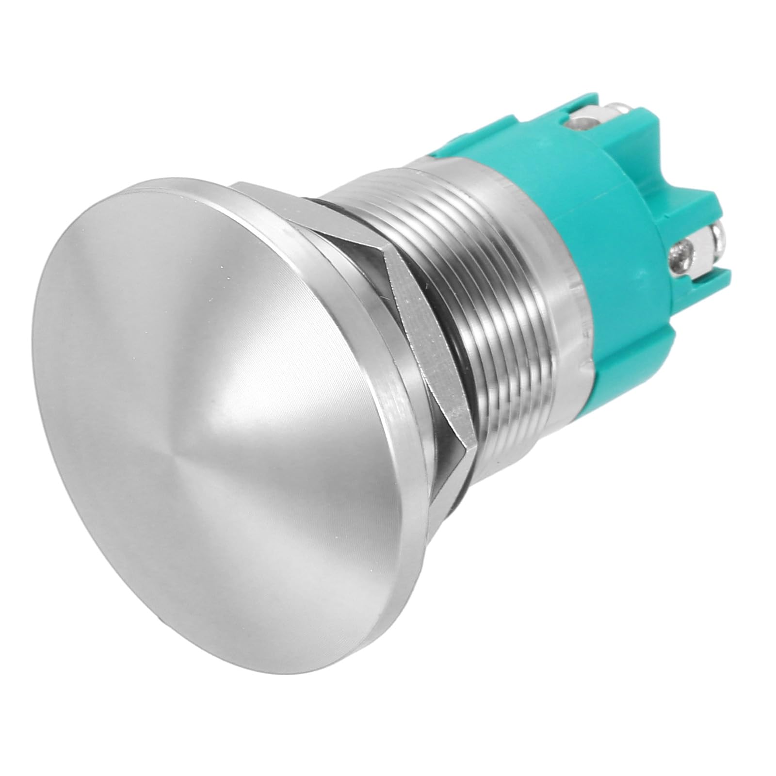 METALLIXITY 1PCS 10A 22MM 7/8" Latching Mushroom Head Push Button Switch 12V 24V 120V 250V AC Silver 2NO Waterproof IP65 SPST Domed Round 4 Screw Foot Button