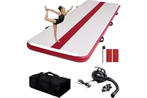 FEATH-R-LITE Gymnastics Mat Inflatable Air Tumble Track 10ft Tumbling Mat 4in Thick Gymnastics Equipment for Kids& Youth