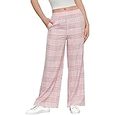 Women's Plaid Pajama Pants: Cotton Christmas PJ Bottoms with Pockets, Soft Comfy Wide Leg Lounge Sleepwear