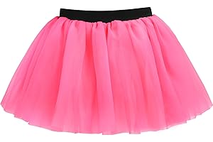 VEKDA Tutu for Women Adults Elastic Tutu Skirts for Women 3 Layered Colorful Running Tutu Rave Costume