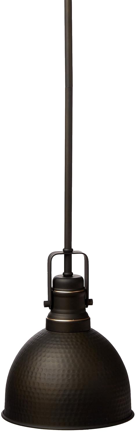 Westinghouse Lighting 6345600 One-Light Mini Pendant Hammered Oil Rubbed Bronze Finish with Highlights