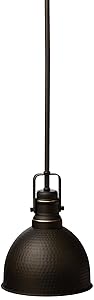 Westinghouse Lighting 6345600 One-Light Mini Pendant Hammered Oil Rubbed Bronze Finish with Highlights