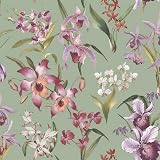 Rasch Maya Floral Wallpaper Orchids Lilac Multi Colourful Tropical Exotic view 4