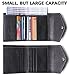 Borgasets Women's RFID Blocking Small Compact Bifold Leather Pocket Wallet Ladies Mini Purse (Black)