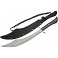 SZCO Supplies 926962 ABS Handled Full Tang Arabian Style Scimitar Outdoor Machete with Sheath, Black, 25" Length