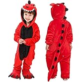 Plustrong Kids Onesie Pajamas Halloween Costumes for Boys Girls Flannel Animal Onesie Halloween Costumes for Kids