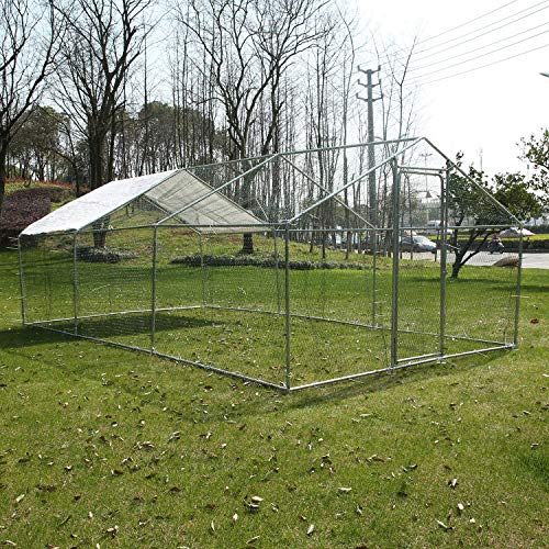 walnest Large Metal Chicken Coop Outdoor Fence Hen Run House Poultry Cage Living Space for Backyard Farm