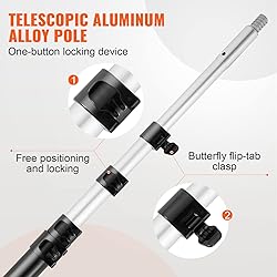 VEVOR Manual Pole Saw, 4.9-20 ft Extendable Tree