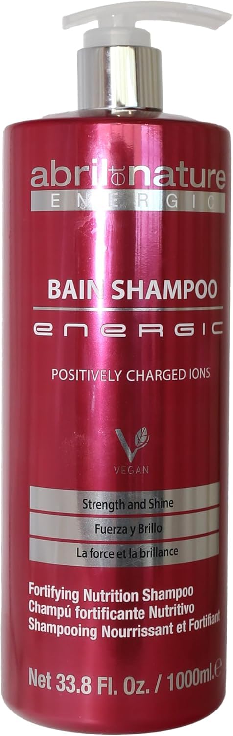 abril et nature - Energic Professional Hair Shampoo - For Hair Needing Nutrition - Prevents Frizz and Eliminates Static Electricity - Hydrates and Repairs - Positive Ion Charge - 1000 ml