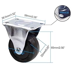 Luomorgo 4Pcs Casters Heavy Duty 2 inch Rubber