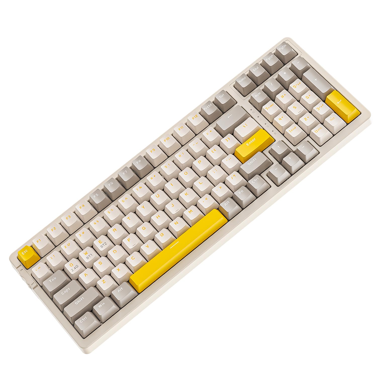 MAGIC-REFINER Wireless Mechanical Keyboard, Apex Pro TKL Gaming Keyboard, Dual Mode 2.4Ghz/Bluetooth 5.0, 2-in-1 Receiver 100 Key Hot Swap MX Keyboard Linear Red Switch for PC/MAC/Tablet