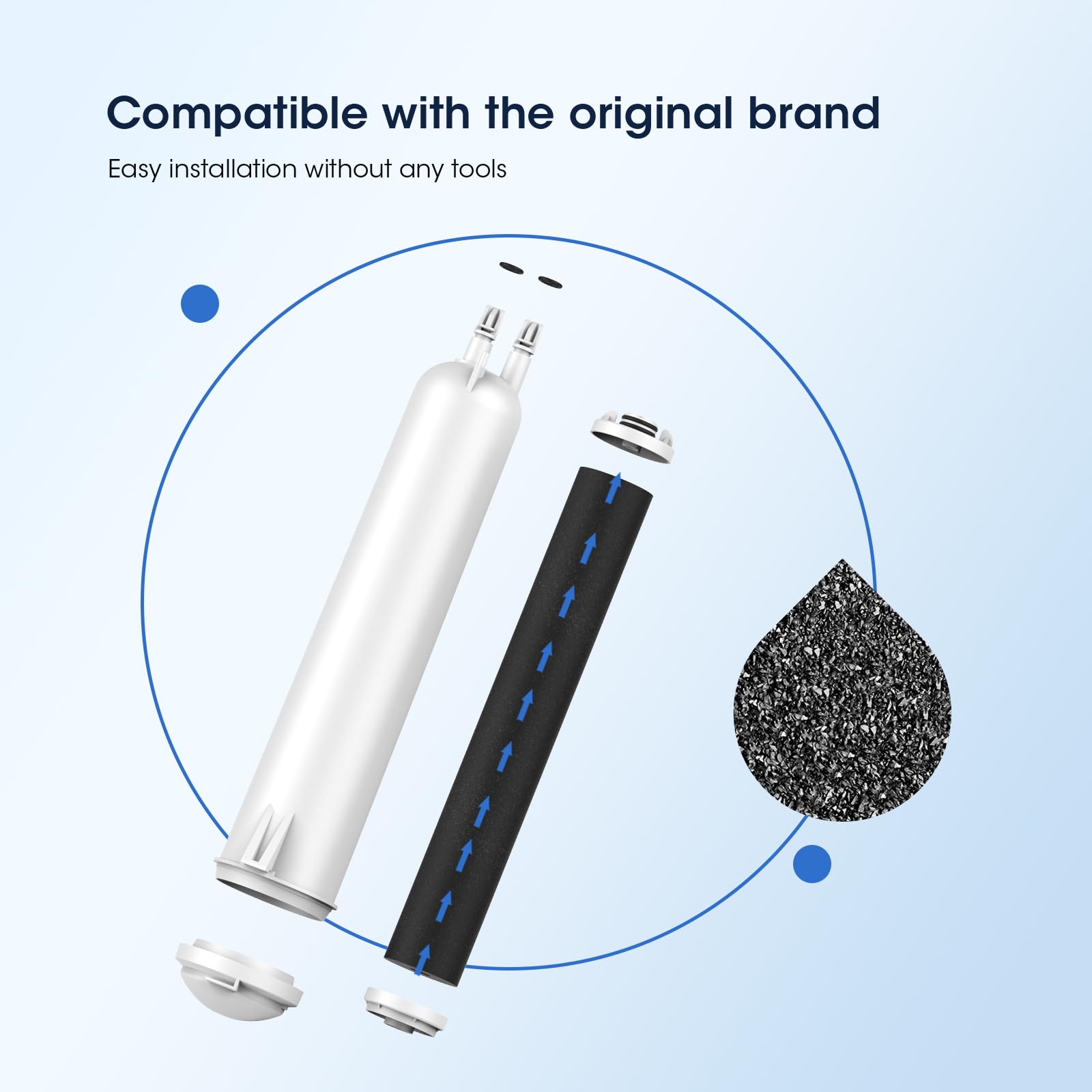 GLACIER FRESH EDR3RXD1 Compatible with 4396841 Refrigerator Water Filter, KAD3RXD1, WHR3RXD1, 4396841, 4396710, Filter 3, 46-9083,46-9030, 9030, 9083 Refrigerator Water Filter, 3 Pack