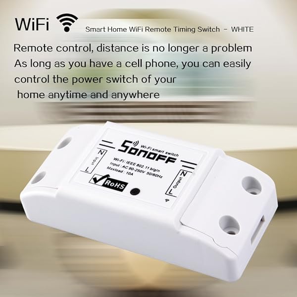 Docooler SONOFF 10A DIY Smart Wi Fi Modificacin General Control Remoto Alimentacin Cerrada con Smart App Enchufes estndar3pcs