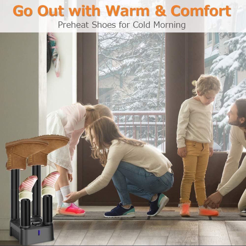 Air Choice Boot Dryer - Detachable 4 Shoe Dryer with180 Mins Timer, Quick Drying, Space Saving & Super Quiet, Electric Dryer for Shoes, Boots, Gloves, Socks: Home & Kitchen