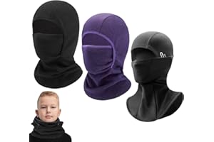 Esteopt 3Pcs Kids Balaclava Face Mask, Children Ski Face Covering - Thermal Windproof, Winter Hat Ski Mask for Cold Weather B
