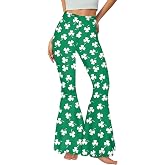 Seizesoul 4th of July Bell Bottom for Women American Flag Flare Leg Pants