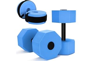 JELLYDOG TOY Water Dumbbells Set for Pool Weights, Aquatic Exercise Dumbbells, Foam Swim Aquatic Cuffs with Detachable Velcro - Aquatic Fitness Equipment for Water Workouts, Water Aerobics Weights & Therapy
