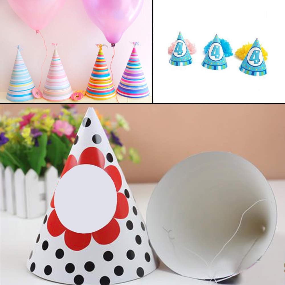 Weoxpr 40 Pieces White Party Cone Hats DIY Fun Birthday Party Paper Cones Hat for Kids Adults Art Craft Party Supplies: Clothing