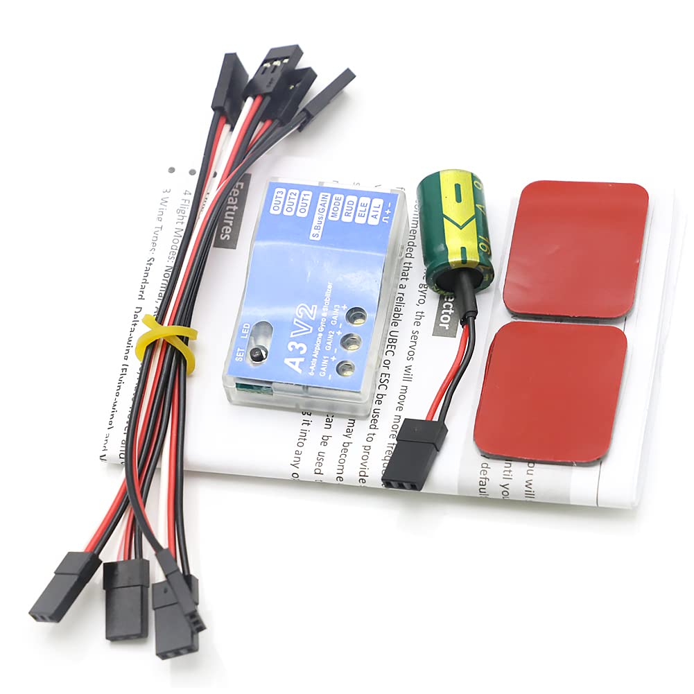 VOANZO Flight Controller with 3-Axle RC Gyro Flight Controller Stabilizer System for RC Fixed-wing Airplane