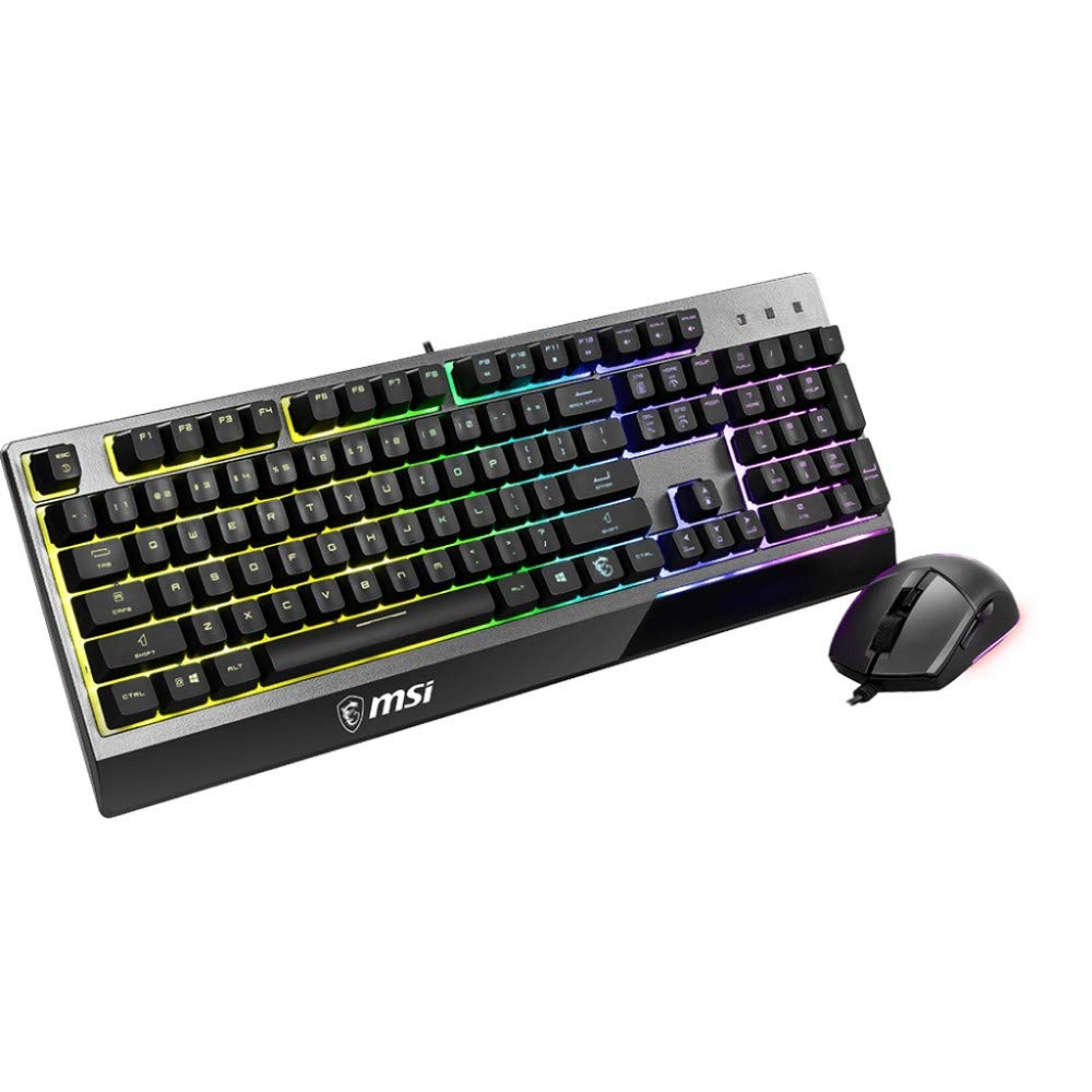 MSI VIGOR GK30 COMBO, QWERTY, UK Layout - Gaming Keyboard + Mouse Bundle, Mech-Membrane Switches, 6-Zone RGB Lighting Keyboard, Dual-Zone RGB Lighting Mouse, 5000 DPI Optical Sensor, Symmetrical