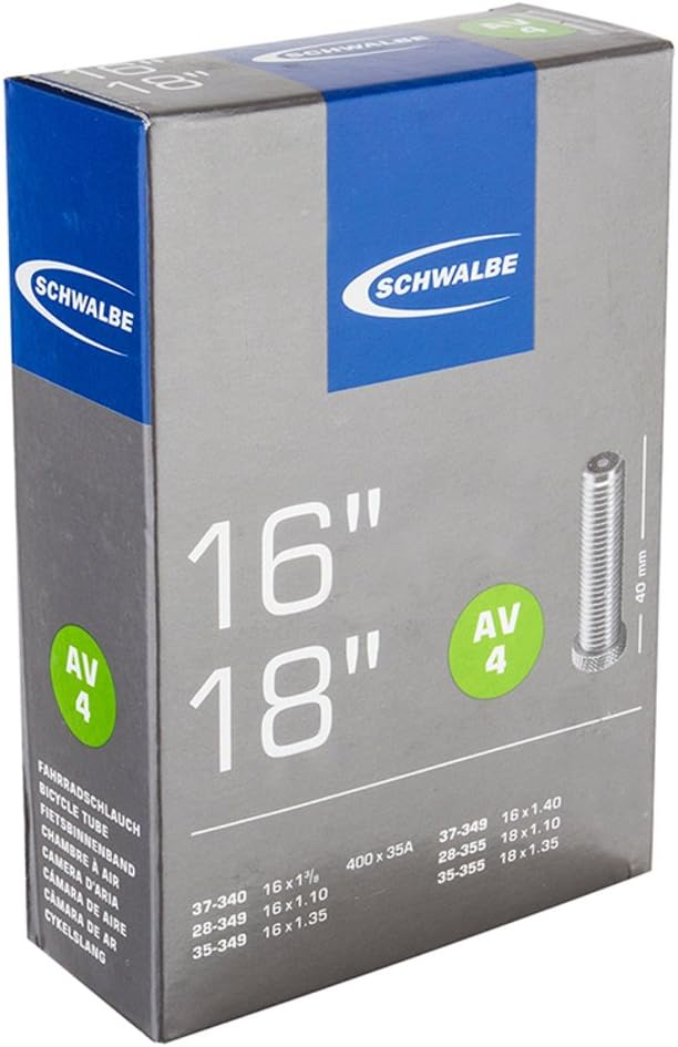 SCHWALBE Bike Tube - 40mm Schraeder/Auto (16 x 1.125-18 x 1.125-40mm Schraeder Valve - AV4)