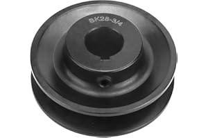 QWORK BK2834 V-Belt Pulley, 3/4" Bore, 2.95" OD Bored-to-Size V-Belt Sheave, Cast Iron, 1 Groove, 4L/A or 5L/B V-Belt