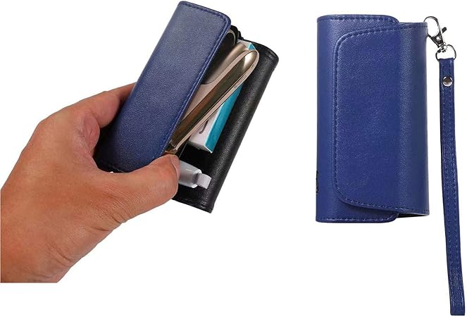 Amazon Co Jp Iqo 3 Duo Iqo 3 最新型 Duo専用ケース Puレザー ヒートスティック収納 全面収納 持ち運びに便利 電子タバコケース ストラップ付き マグネット開閉 アイコスポーチ シンプル かわいい コンパクト 全5色 レディース メンズ ブルー ドラッグストア