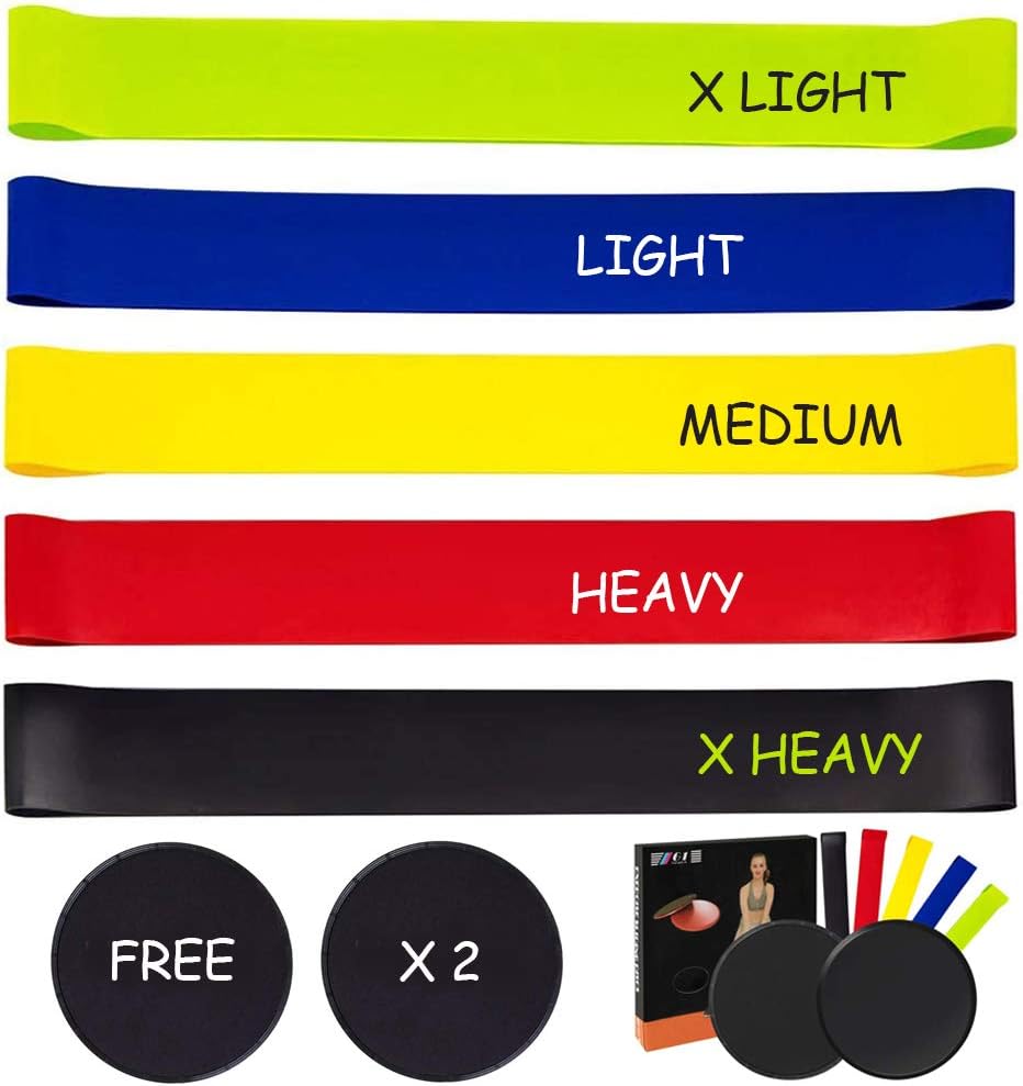 SAKUUMI Resistance Bands Set Workout Band Exercise Elastic Loop Bands Hip Legs Glutes Exercise Bands for Women and Men