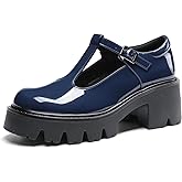 DREAM PAIRS Women's T-Strap Mary Jane Shoes Low Platform Chunky Block Heels Closed Toe Work Pumps Comfortable Round Toe Dress Wedding Party Shoes