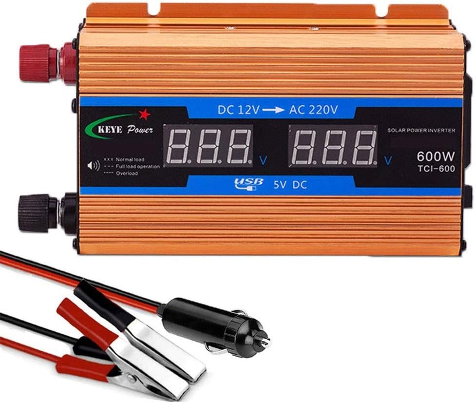 XBNBQ Auto Car Power Inverter, Modified Sine Wave Inverter Car Charger 600W - 2600W 12V 24V 48V 60V 72V To Ac 220V Continuous Power, car Inverter Camping600W-72V