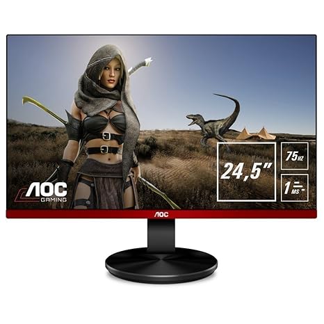 AOC G2590VXQ 62 cm (24,5 Zoll) Monitor (HDMI, DisplayPort, 1ms Reaktionszeit, 75 Hz, 1920x1080, Free-Sync) schwarz