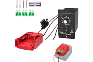 Azocek Power Wheel Battery Adapter with Motor Speed Controller Kit and Build-in Low-Voltage Protection for Milwaukee M18 Battery DIY Project (ON-OFF switch control)