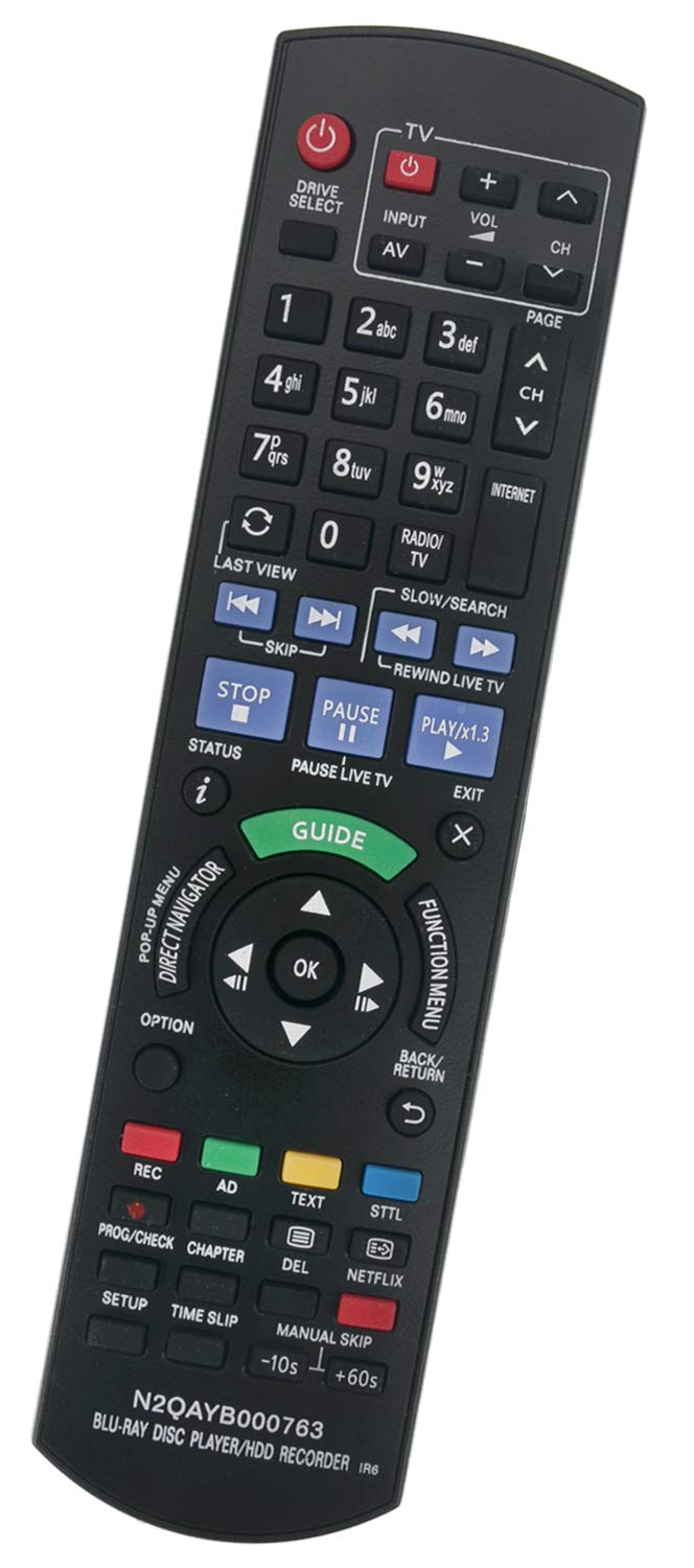 ALLIMITY N2QAYB000763 Remote Control Replacement for Panasonic Blu-Ray HDD Recorder DMR-PWT520 DMR-PWT530 DMR-PWT530EB DMR-PWT420 DMR-PWT635 DMR-PWT420EB