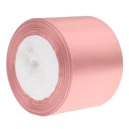 Fenteer 7,5m Rolle Satinband Schleifenband Hochzeit Taufe Deko Band Dekoband Geschenkband 7,5cm - Rosa, 7.5m